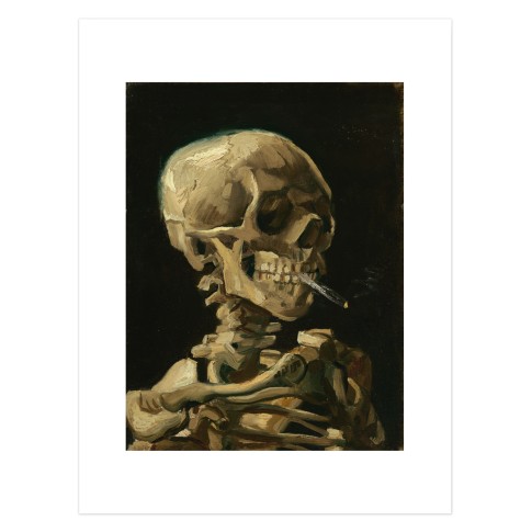 Van Gogh Art Print Head of a Skeleton with a Burning Cigarette