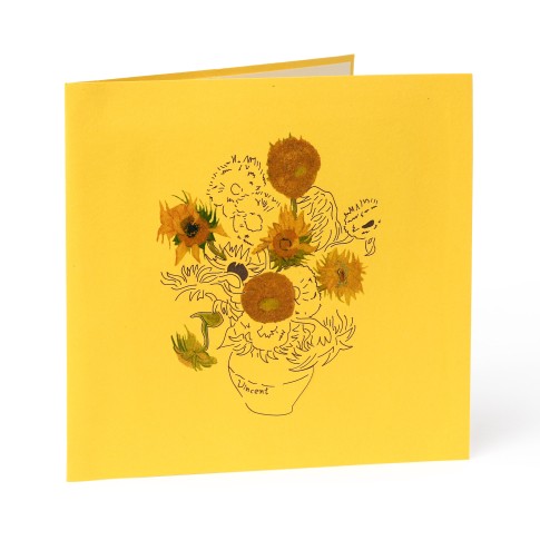 Van Gogh 3D pop-up card Sunflowers, yellow
