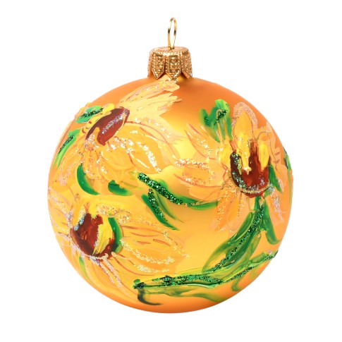 Van Gogh Glitter Bauble Sunflowers