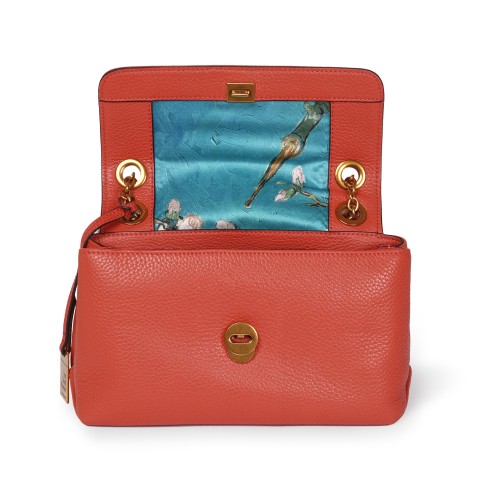 Smaak® Leather shoulder bag Van Gogh Almond Blossom coral
