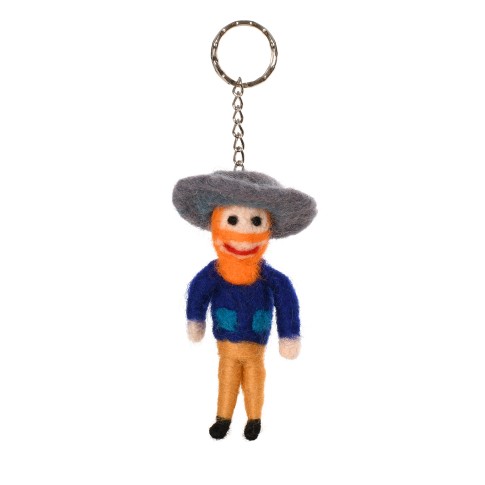 Keychain felt Self-Portrait with Grey Felt Hat