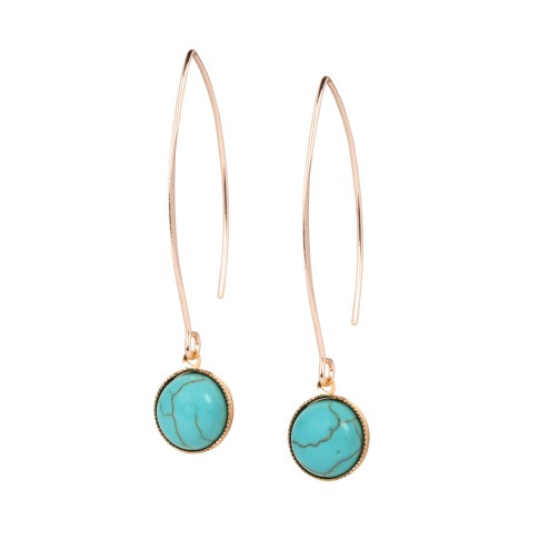 Van Gogh Earrings Elipse marble gemstone, by Ellen Beekmans