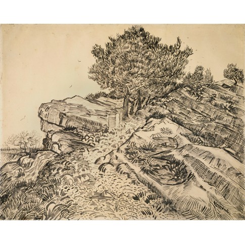 Van Gogh Giclée, The Rock of Montmajour with Pine Trees