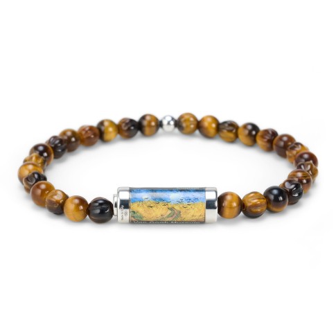 Pulsera Trigal con cuervos – ojo de tigre marrón