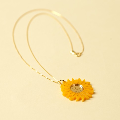 Collar chapado en oro Girasoles amarillos Van Gogh