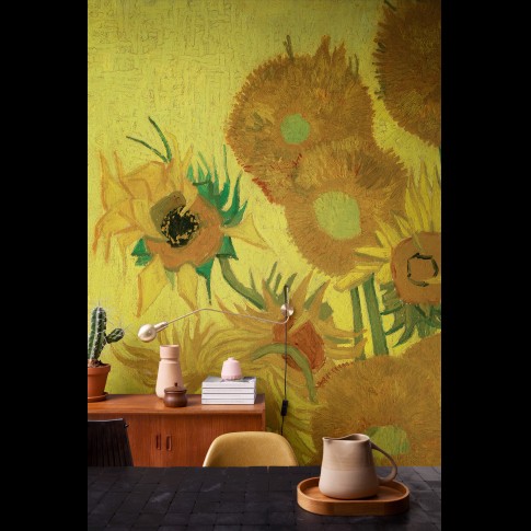 Papel de pared 3D Van Gogh, Girasoles