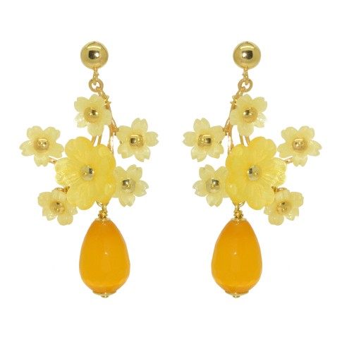 Van Gogh Flowerpot gemstone pendientes Los Girasoles, de Miccy’s