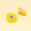 Pendientes de botón Girasoles amarillos Van Gogh