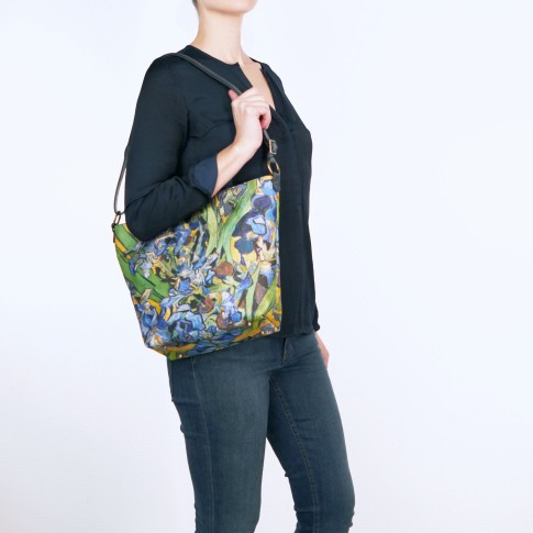 Bolso de cuero y seda Van Gogh Olalla Gambin®, Lirios