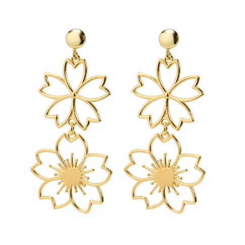 Pendientes bañados en oro Almendro en flor, de Miccy's