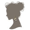 Van Gogh Pendientes chapados en oro rama de flor, de Miccy’s