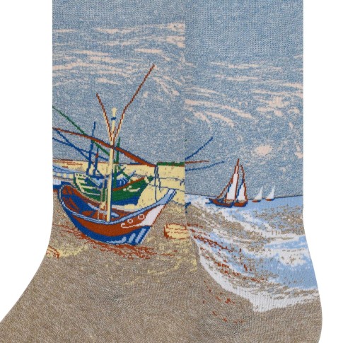 Calcetines Barcas de pescadores en la playa, MuseARTa x Van Gogh Museum®