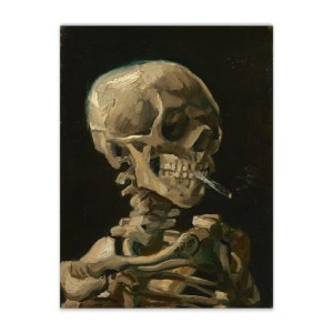 Van Gogh Lienzo S Head of a Skeleton with a Burning Cigarette