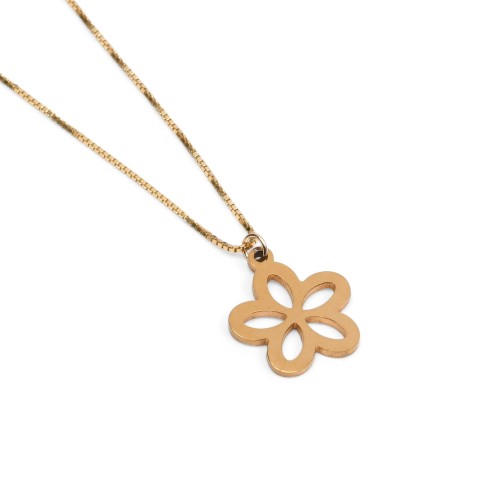 Van Gogh Gold plated necklace with open flower, by Ellen Beekmans