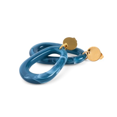 Van Gogh Ear studs lacquered resin blue, by Ellen Beekmans