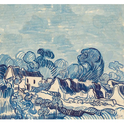 Papel de pared 3D Van Gogh, Landscape with Houses