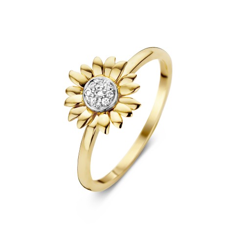 Anillo de oro con 9 diamantes Van Gogh Gassan®, Los girasoles