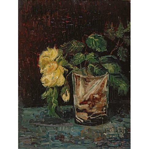 Van Gogh Giclée, Glass with Yellow Roses