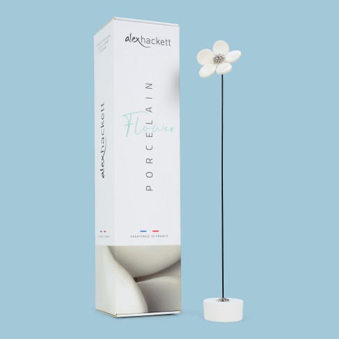 Objeto floral de porcelana Almendro en flor 28 cm - Alex Hackett