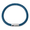 Armband Korenveld met kraaien – gevlochten leer blauw