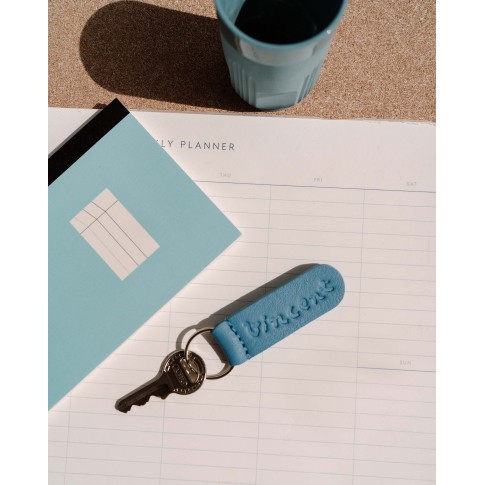 Sleutelhanger blauw leer Vincent – Keecie