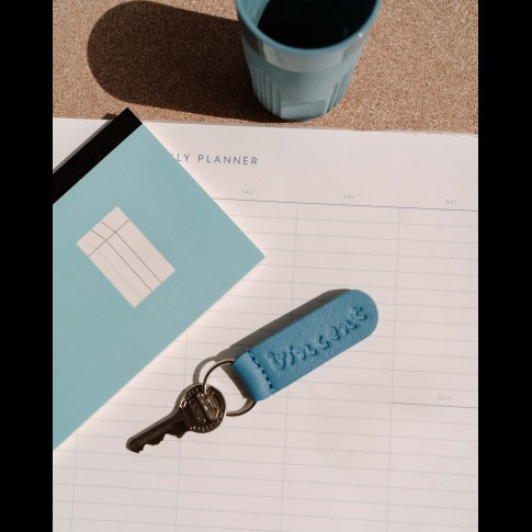Sleutelhanger blauw leer Vincent – Keecie