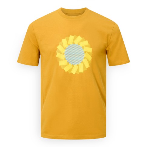 Raw Color T-shirt met Zonnebloem voorkant