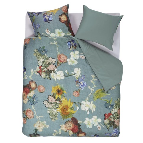 Dekbedovertrekset Vincents bloemen all-over blauw, Beddinghouse x Van Gogh Museum®