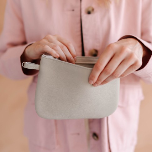 Etui ecru leer Amandelbloesem – Keecie