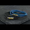 Van Gogh Tateossian® leren gevlochten armband blauw