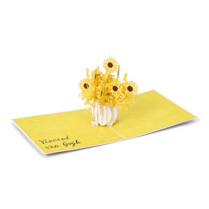 Van Gogh 3D pop-up ansichtkaart Zonnebloemen, geel