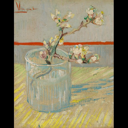 Van Gogh Giclée, Bloeiend amandeltakje in een glas