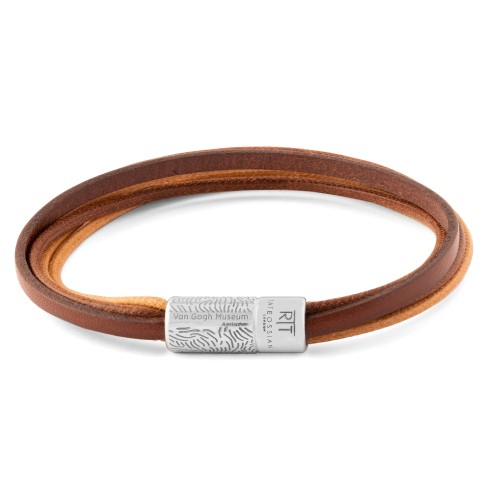 Van Gogh Tateossian leren multi-koord armband bruin