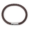 leren gevlochten armband bruin topview