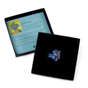 Porseleinen sierspeld met bladgoud, Van Gogh Irissen