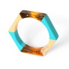 Van Gogh Hexagon armband van gelakte hars turkoois, door Ellen Beekmans