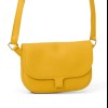 Crossbodytas geel leer Zonnebloemen – Keecie