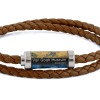 Van Gogh Tateossian® leren gevlochten armband bruin