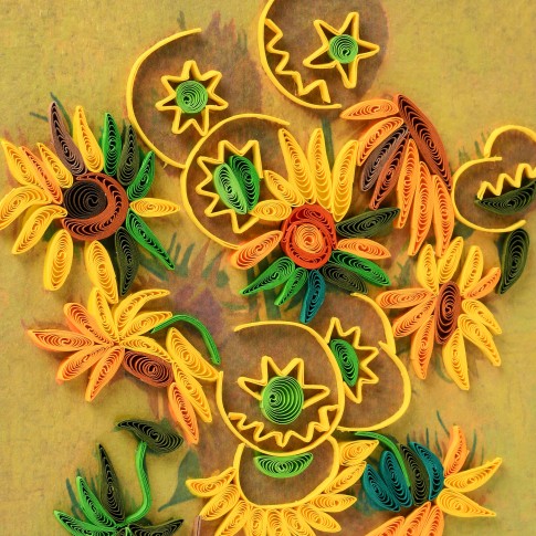Van Gogh Ansichtkaart Zonnebloemen Filigrain