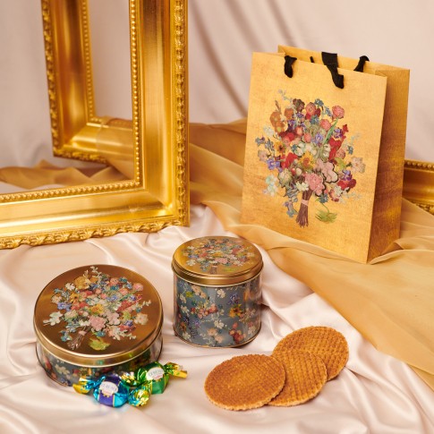 Van Gogh Stroopwafels in blik Vincents bloemen