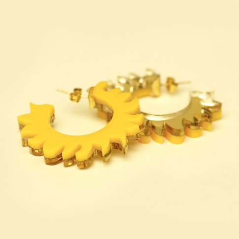 Van Gogh Oorringen geel Zonnebloemen