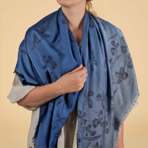 Van Gogh Luxe jacquard sjaal zijde & wol Irissen