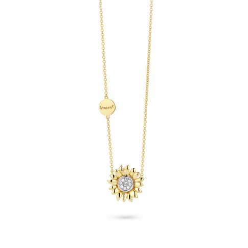 Van Gogh Gassan® Gouden collier met diamanten Zonnebloemen