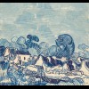 Van Gogh 3D Behang Landschap met huizen