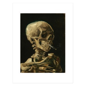 Van Gogh Art Print Kop van een skelet met brandende sigaret