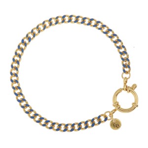 Van Gogh Schakelarmband goud & blauw Irissen, door Ellen Beekmans®